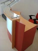 detail of the reception desk.